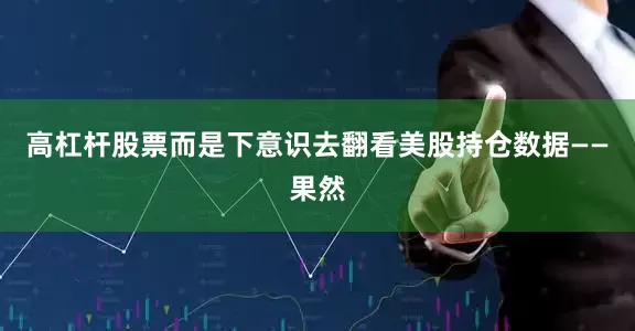 高杠杆股票而是下意识去翻看美股持仓数据——果然