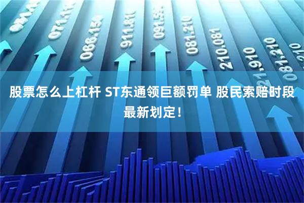 股票怎么上杠杆 ST东通领巨额罚单 股民索赔时段最新划定!