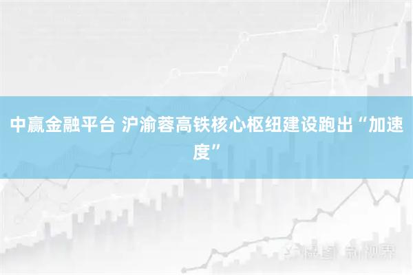 中赢金融平台 沪渝蓉高铁核心枢纽建设跑出“加速度”