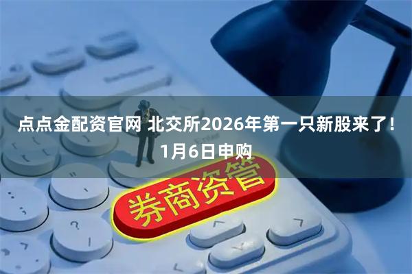 点点金配资官网 北交所2026年第一只新股来了！1月6日申购