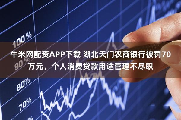 牛米网配资APP下载 湖北天门农商银行被罚70万元，个人消费贷款用途管理不尽职